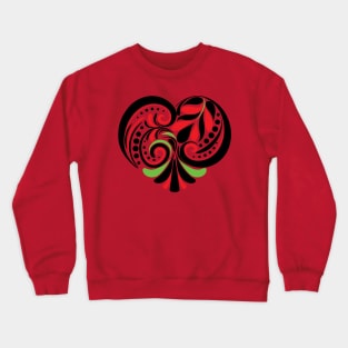 Folk Floral Heart Crewneck Sweatshirt